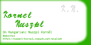 kornel nuszpl business card
