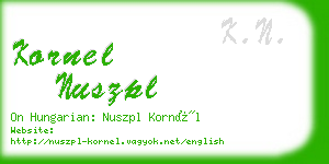 kornel nuszpl business card